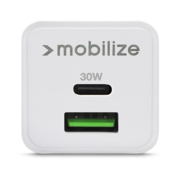 Mobilize Wall Charger Usb-C + Usb Gan 30W With Pd/Pps White - Afbeelding 4