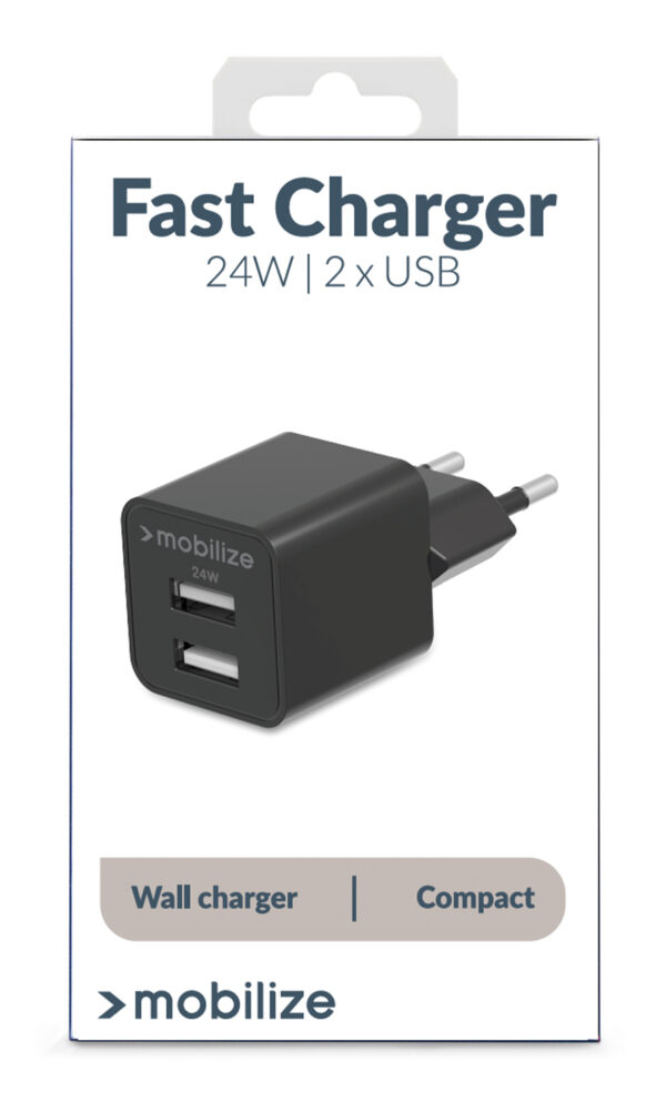Mobilize Wall Charger 2X Usb 24W Black - Afbeelding 9