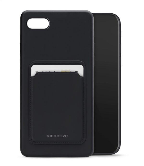 Mobilize Rubber Gelly Card Case Apple Iphone 6/6S/7/8/Se (2020/2022) Matt Black