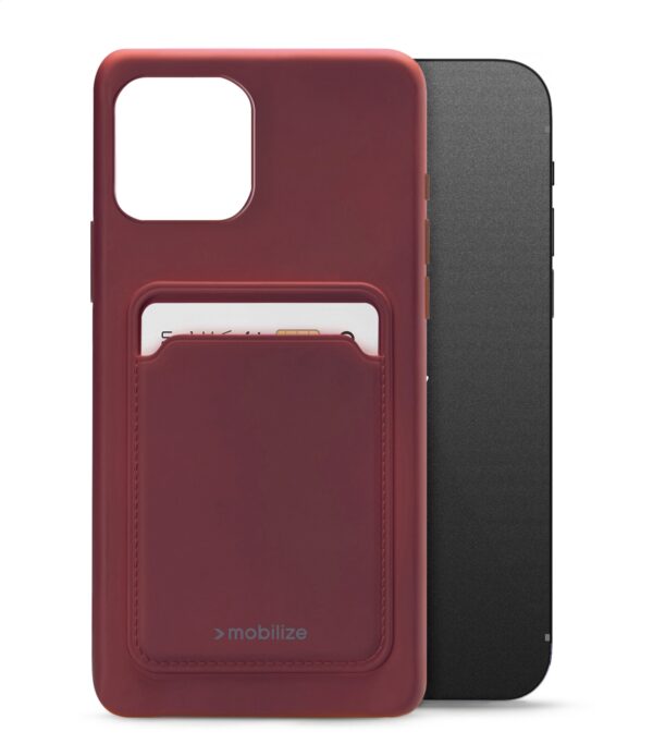 Mobilize Rubber Gelly Card Case Apple Iphone 12/12 Pro Matt Bordeaux