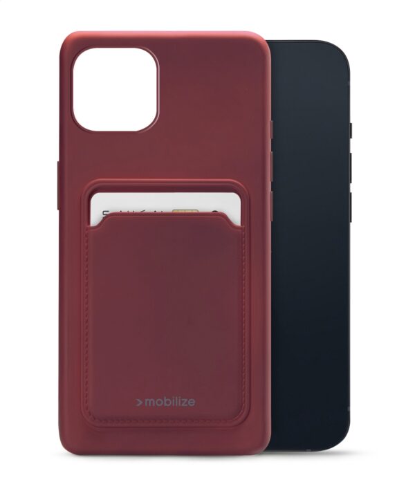 Mobilize Rubber Gelly Card Case Apple Iphone 13 Mini Matt Bordeaux
