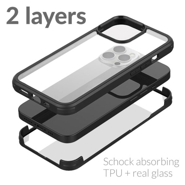 Mobilize Tempered Glass 360 Protection Case Apple Iphone 13 Pro Black - Afbeelding 2