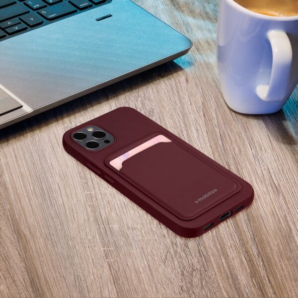 Mobilize Rubber Gelly Card Case Apple Iphone 14 Matt Bordeaux - Afbeelding 7
