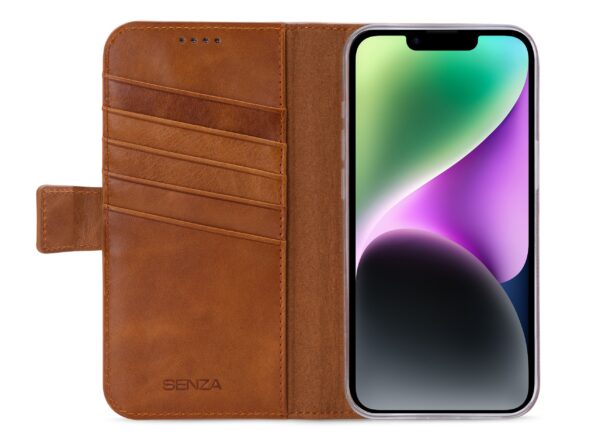 Senza Desire Leather Wallet Apple Iphone 14 Burned Cognac - Afbeelding 2