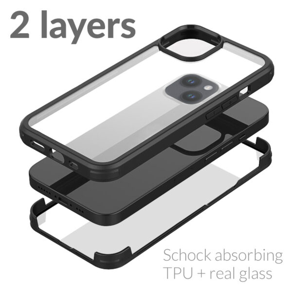 Mobilize Tempered Glass 360 Protection Case Apple Iphone 14 Black - Afbeelding 2