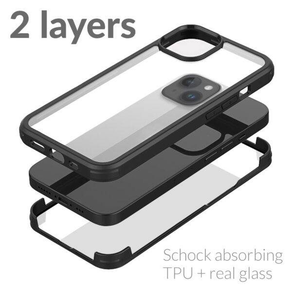 Mobilize Tempered Glass 360 Protection Case Apple Iphone 14 Plus Black - Afbeelding 2