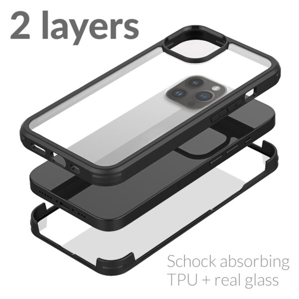 Mobilize Tempered Glass 360 Protection Case Apple Iphone 14 Pro Black - Afbeelding 2