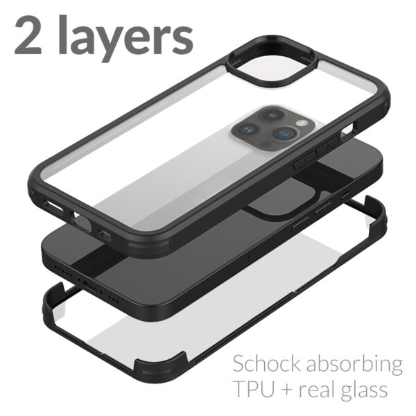 Mobilize Tempered Glass 360 Protection Case Apple Iphone 14 Pro Max Black - Afbeelding 2