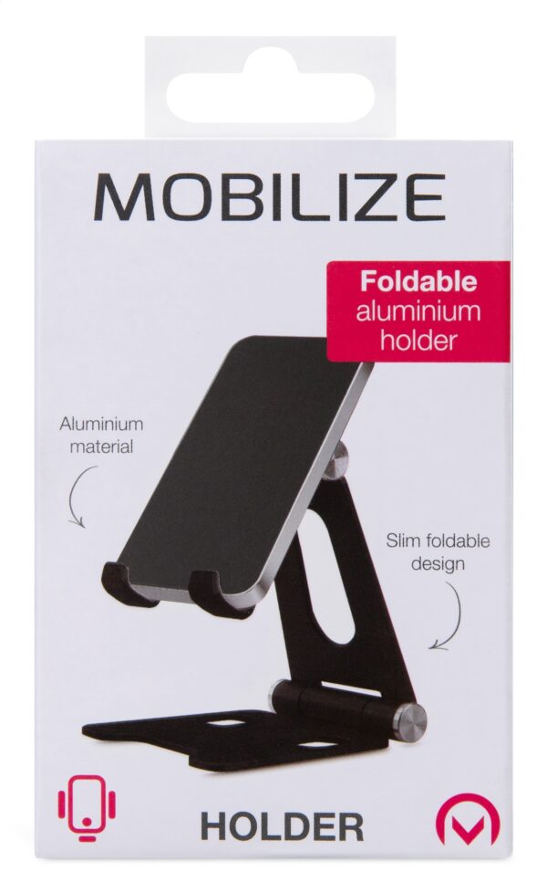 Mobilize Foldable Aluminium Phone Holder Black - Afbeelding 7