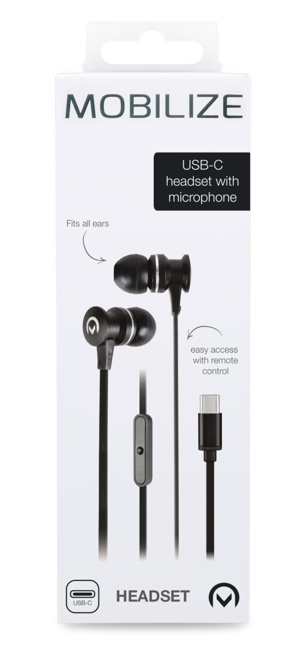 Mobilize In-Ear Stereo Headset With Remote Usb-C Black - Afbeelding 5