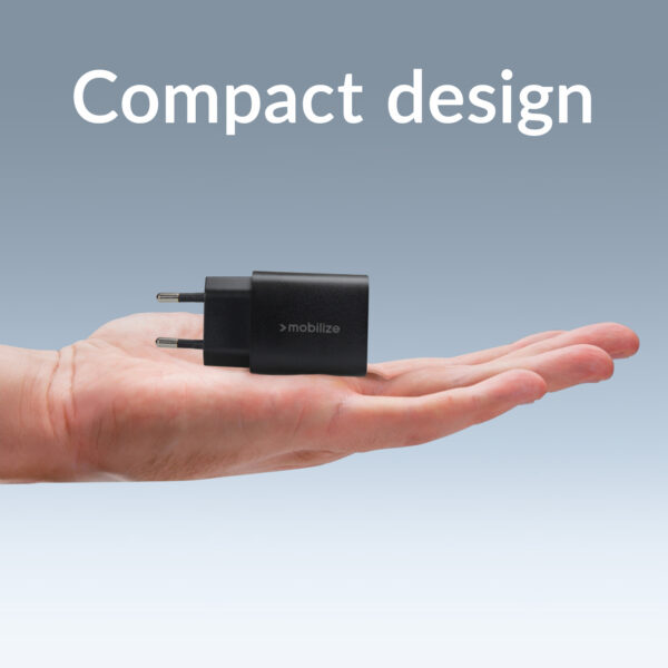 Mobilize Wall Charger Usb-C + Usb 25W With Pd/Pps Black - Afbeelding 7