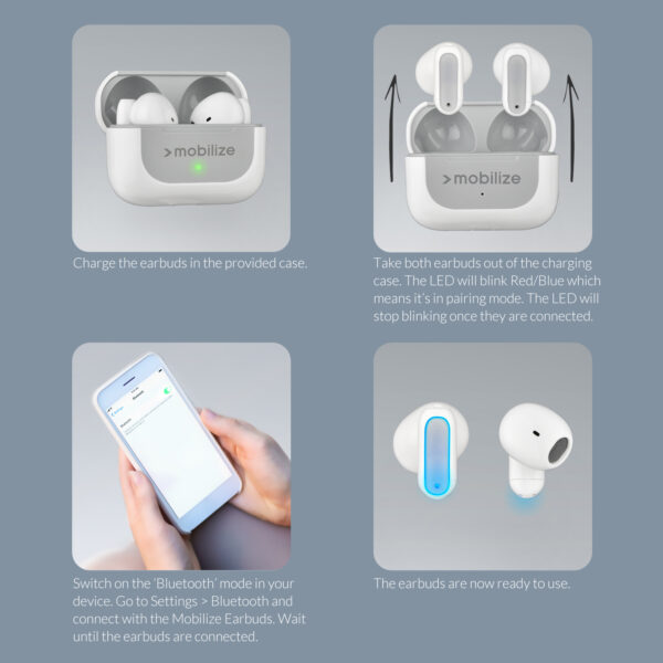 Mobilize Bluetooth Tws Earbuds Mini White - Afbeelding 6