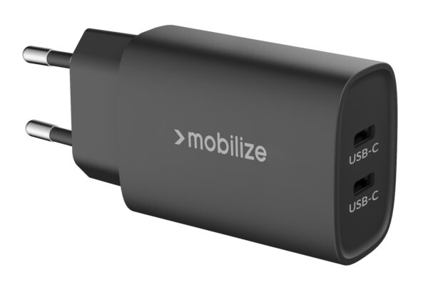 Mobilize Wall Charger 2X Usb-C Gan 45W With Pd/Pps Black - Afbeelding 2