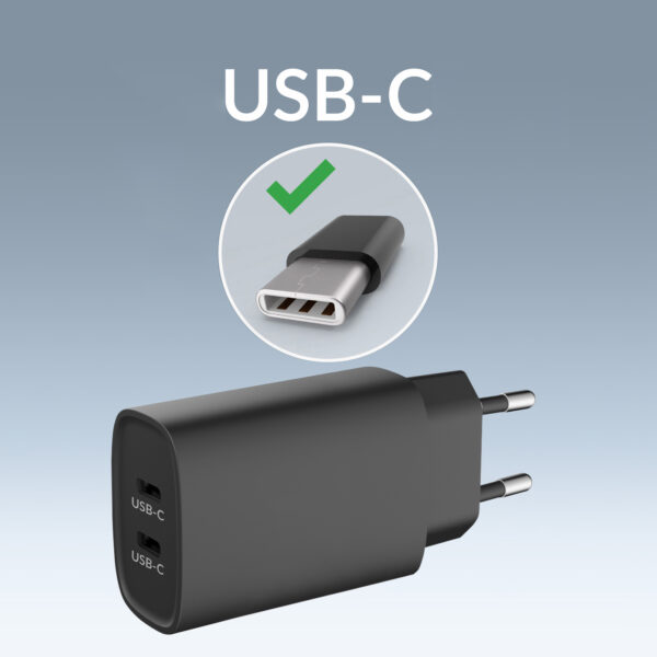 Mobilize Wall Charger 2X Usb-C Gan 45W With Pd/Pps Black - Afbeelding 4