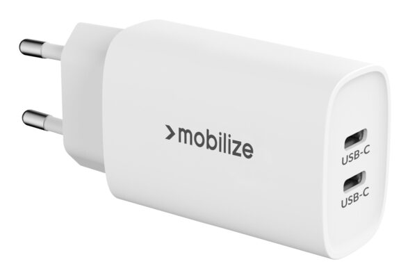 Mobilize Wall Charger 2X Usb-C Gan 45W With Pd/Pps White - Afbeelding 2