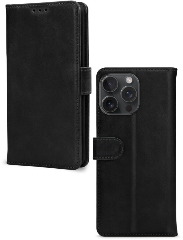 Mobilize Leather Wallet Apple Iphone 15 Pro Max Black - Afbeelding 2