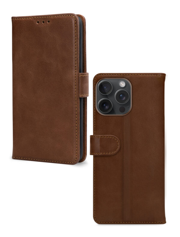 Mobilize Leather Wallet Apple Iphone 15 Pro Max Brown - Afbeelding 2