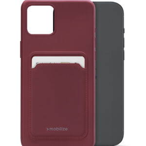 Mobilize Rubber Gelly Card Case Apple Iphone 15 Plus Matt Bordeaux