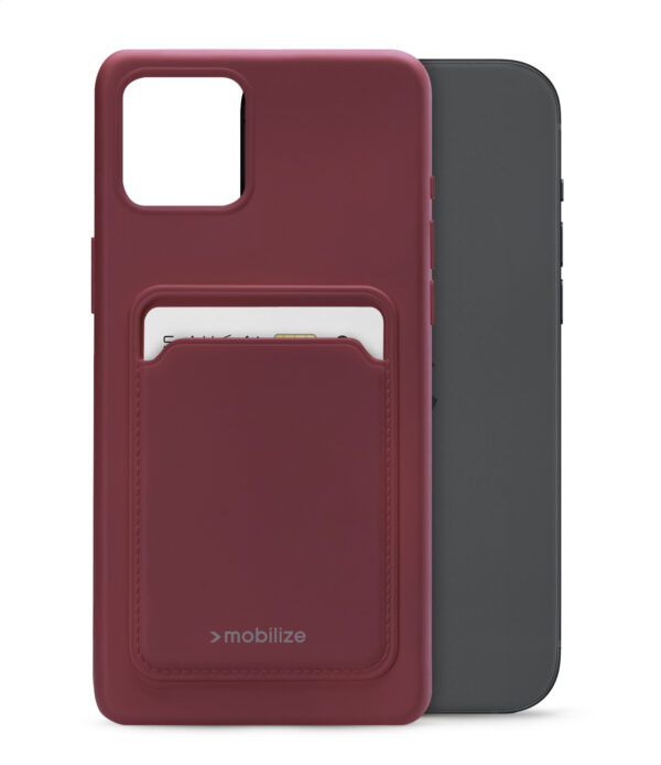 Mobilize Rubber Gelly Card Case Apple Iphone 15 Plus Matt Bordeaux