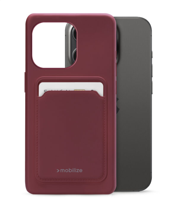 Mobilize Rubber Gelly Card Case Apple Iphone 15 Pro Matt Bordeaux