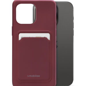 Mobilize Rubber Gelly Card Case Apple Iphone 15 Pro Max Matt Bordeaux