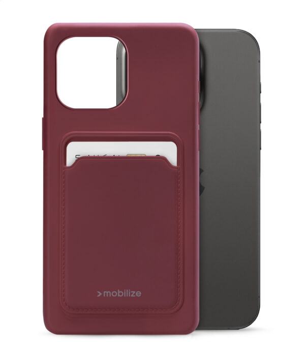 Mobilize Rubber Gelly Card Case Apple Iphone 15 Pro Max Matt Bordeaux