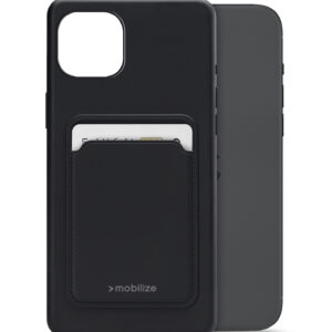 Mobilize Rubber Gelly Card Case Apple Iphone 15 Plus Matt Black