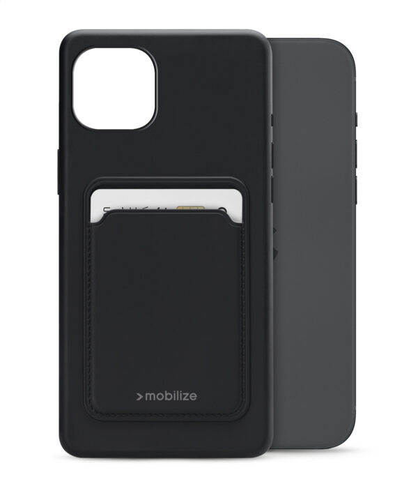 Mobilize Rubber Gelly Card Case Apple Iphone 15 Plus Matt Black