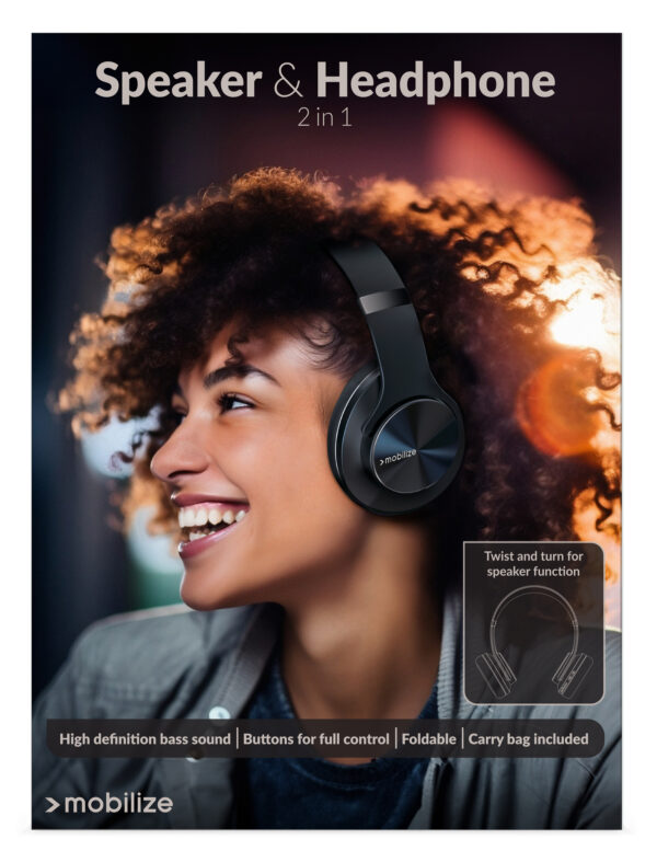 Mobilize Bluetooth Headphone With Speaker Function Black - Afbeelding 11