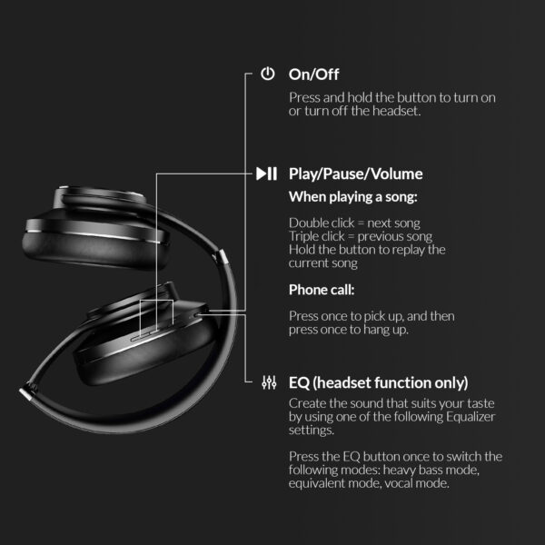 Mobilize Bluetooth Headphone With Speaker Function Black - Afbeelding 6