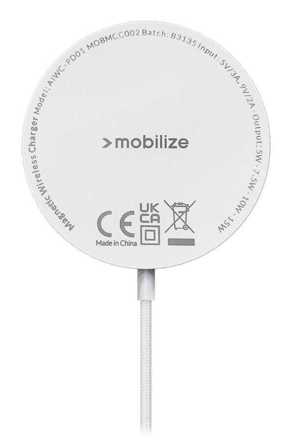 Mobilize Strong Magnetic Wireless Charger Magsafe Compatible 15W White - Acrylic - Afbeelding 2