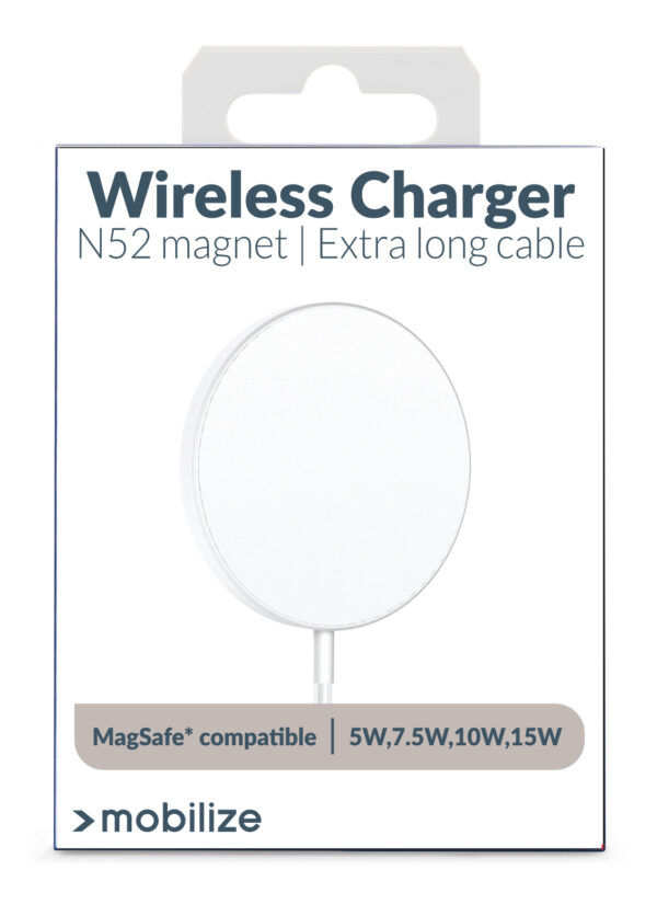 Mobilize Strong Magnetic Wireless Charger Magsafe Compatible 15W White - Acrylic - Afbeelding 6