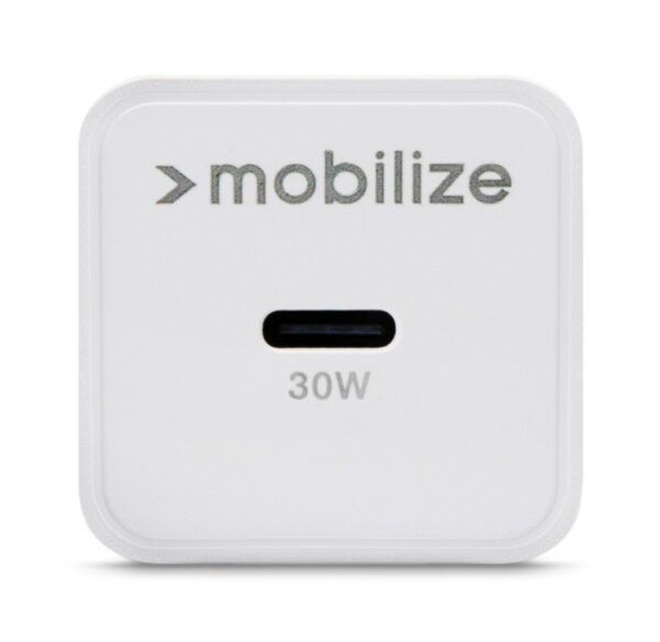 Mobilize Wall Charger Usb-C Gan 30W With Pd/Pps + Usb-C Nylon Cable 1.2M White - Afbeelding 4