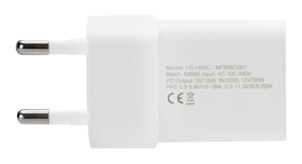 Mobilize Wall Charger Usb-C Gan 30W With Pd/Pps + Usb-C Nylon Cable 1.2M White - Afbeelding 5