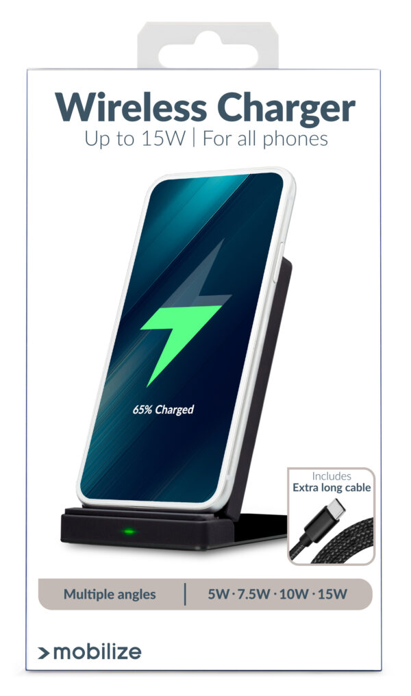 Mobilize Wireless Fast Charger Foldable 5W/7.5W/10W/15W Pu Leather Black - Afbeelding 8