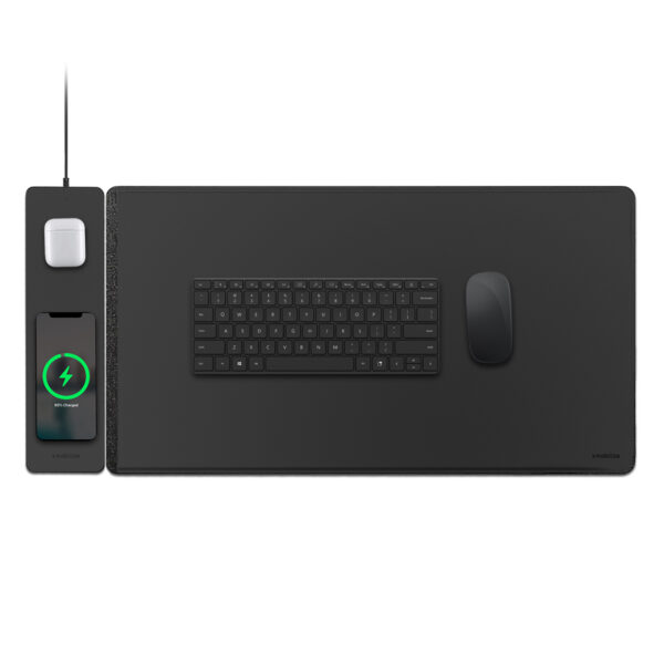 Mobilize Pu Leather Desk Mat With Magnetic Wireless Charger 15W Black - Afbeelding 2