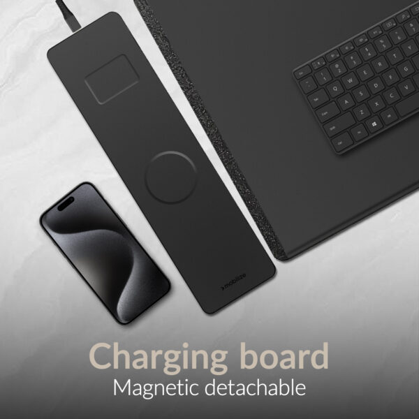 Mobilize Pu Leather Desk Mat With Magnetic Wireless Charger 15W Black - Afbeelding 4