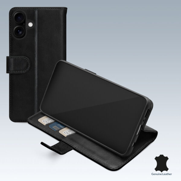 Mobilize Leather Wallet Apple Iphone 16 Plus Black