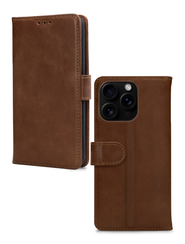 Mobilize Leather Wallet Apple Iphone 16 Pro Brown - Afbeelding 2