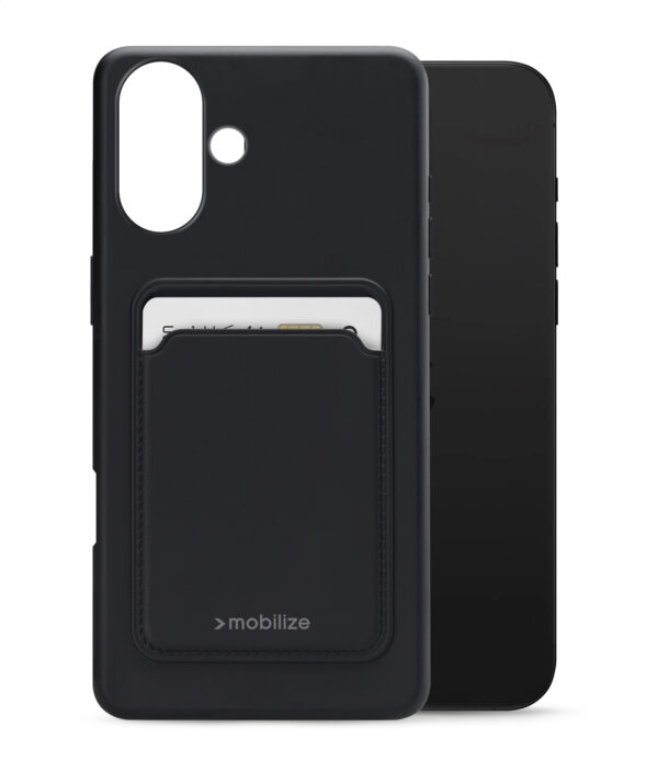 Mobilize Rubber Gelly Card Case Apple Iphone 16 Plus Matt Black