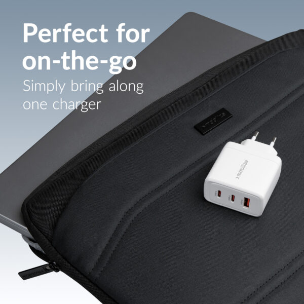 Mobilize Wall Charger 2X Usb-C + 1X Usb Gan 65W With Pd/Pps White - Afbeelding 7