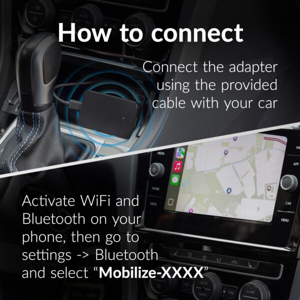 Mobilize Adapter For Wireless Apple Carplay/Android Auto Black - Afbeelding 3