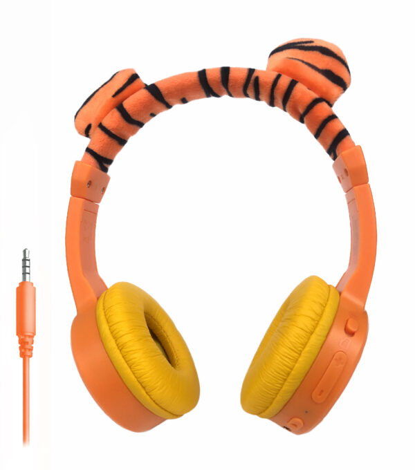Mobilize Wireless/Wired Over Ear Kids Headphone 85Db Tiger - Afbeelding 2