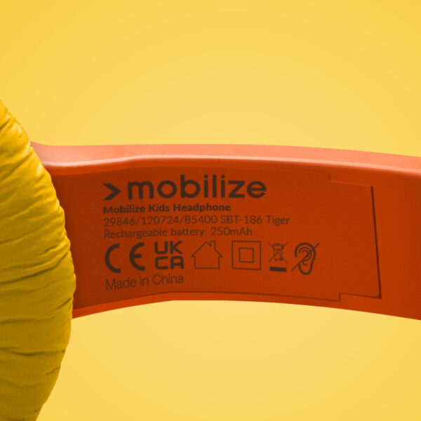 Mobilize Wireless/Wired Over Ear Kids Headphone 85Db Tiger - Afbeelding 3