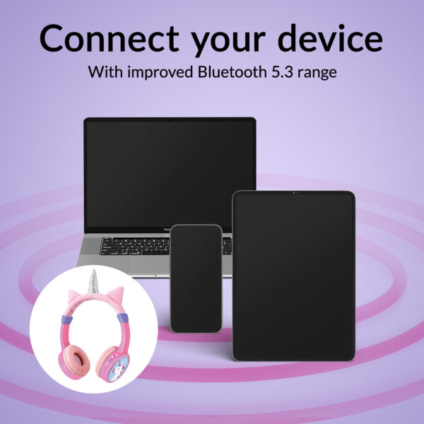 Mobilize Wireless/Wired Over Ear Kids Headphone 85Db Unicorn - Afbeelding 7