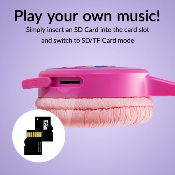 Mobilize Wireless/Wired Over Ear Kids Headphone 85Db Unicorn - Afbeelding 8