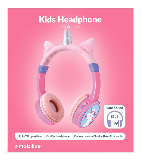 Mobilize Wireless/Wired Over Ear Kids Headphone 85Db Unicorn - Afbeelding 9