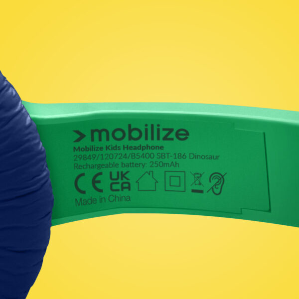 Mobilize Wireless/Wired Over Ear Kids Headphone 85Db Dinosaur - Afbeelding 3