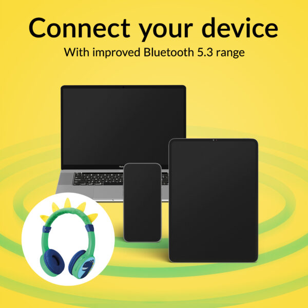 Mobilize Wireless/Wired Over Ear Kids Headphone 85Db Dinosaur - Afbeelding 7