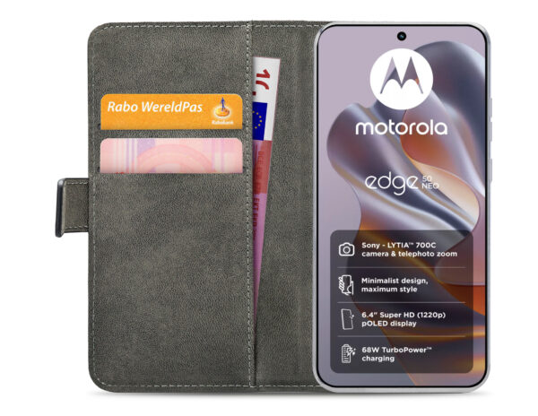 Mobilize Classic Gelly Wallet Book Case Motorola Edge 50 Neo Black - Afbeelding 4